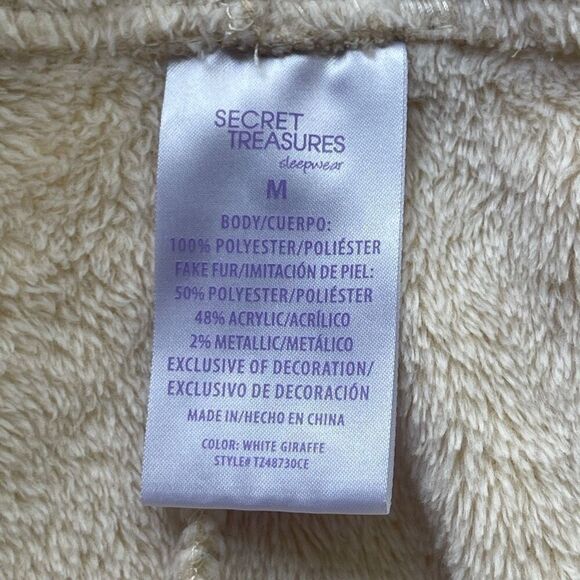 Secret Treasures Women's Faux Fur Giraffe Union Suit Sleepwear Cream Medium - Picture 7 of 9
